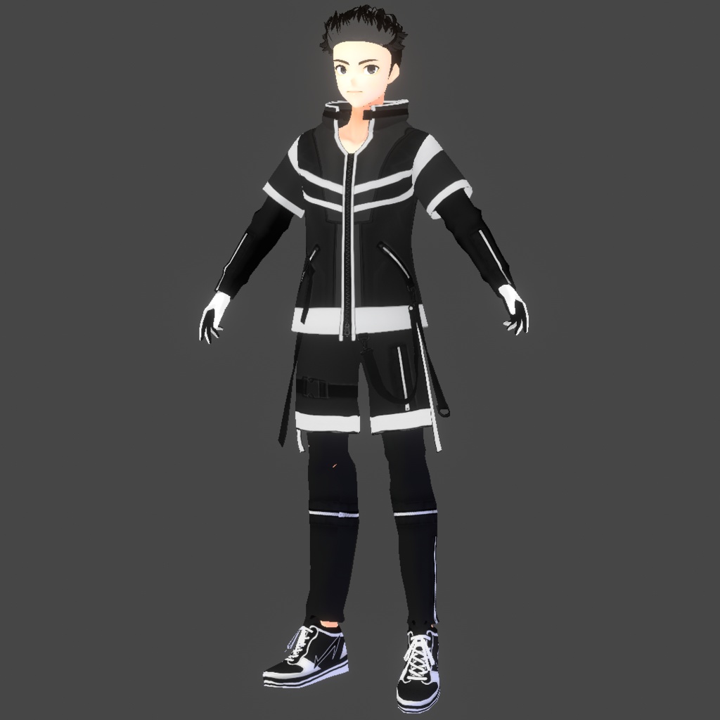 (VROID) Male Cyberpunk Outfit #1 (Multiple colour) Techwear
