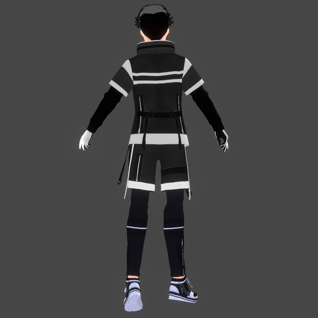 (VROID) Male Cyberpunk Outfit #1 (Multiple colour) Techwear