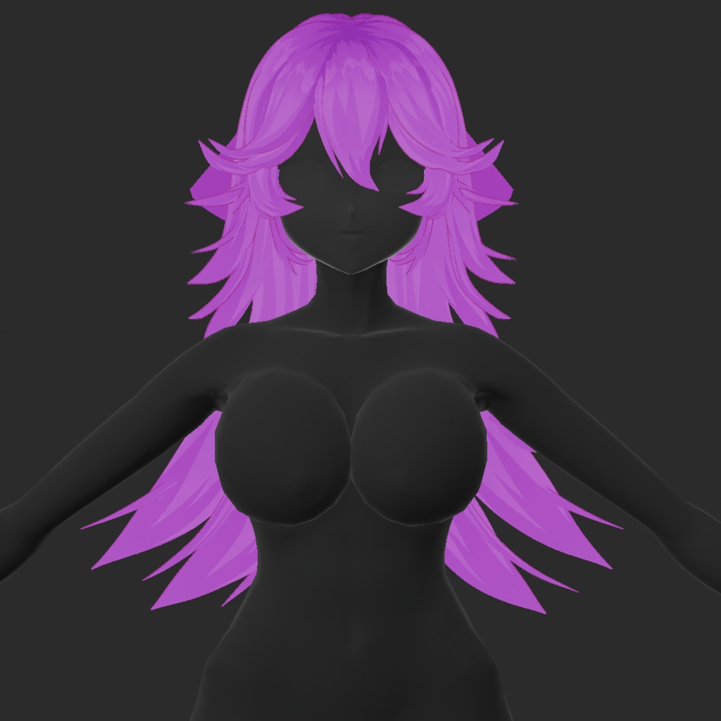 (vroid) hair girl preset #2 (multiple colour)