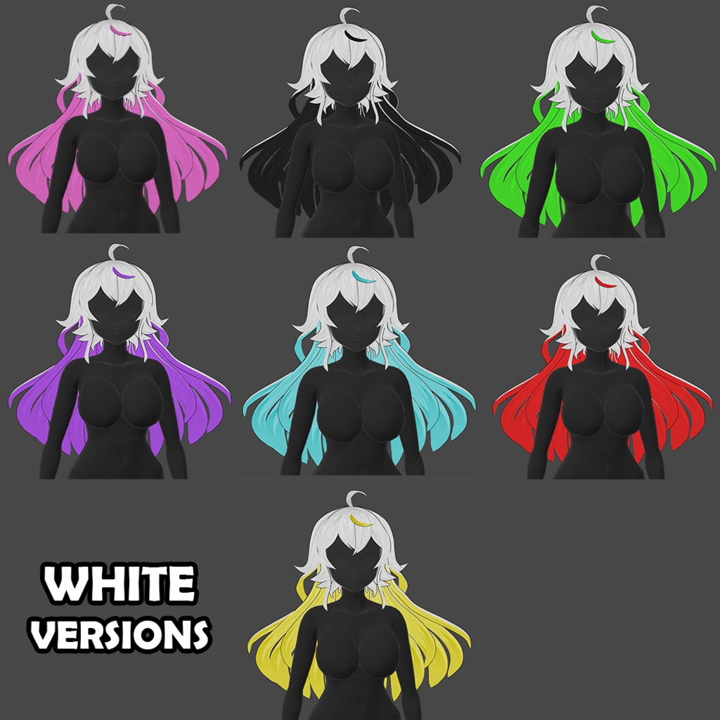 (vroid) hair girl preset #3 (multiple colour)