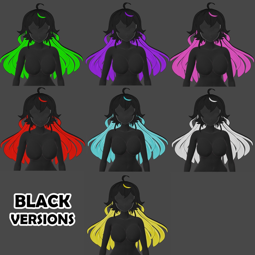 (vroid) hair girl preset #3 (multiple colour)
