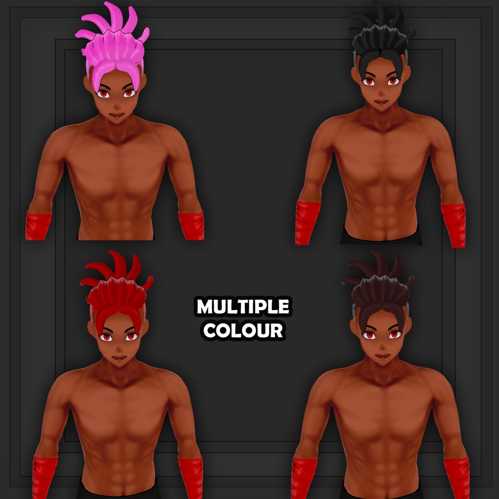 (VROID) Hair anime male preset #1 (multiple colour)