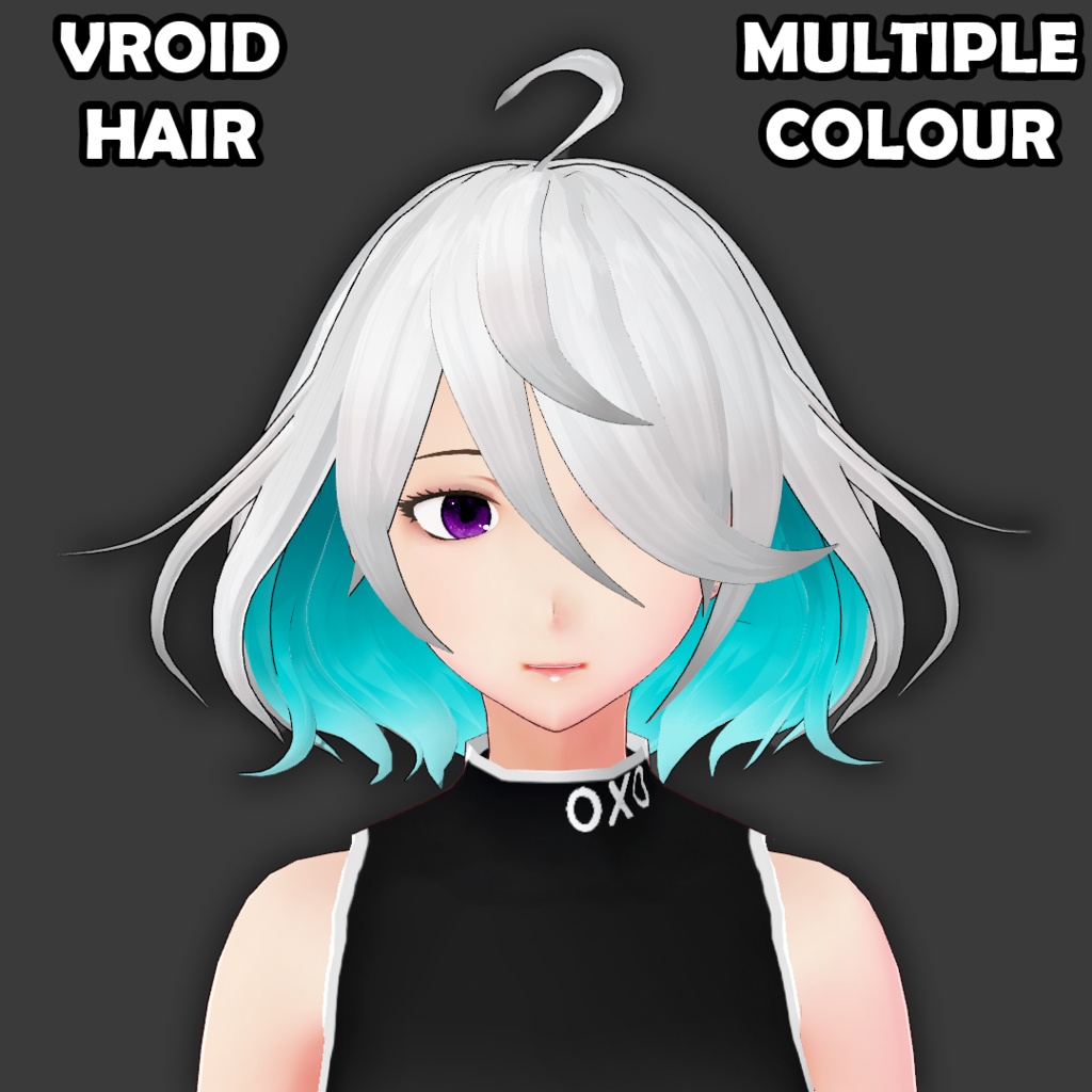 (vroid) hair female preset #4 (multiple colour)