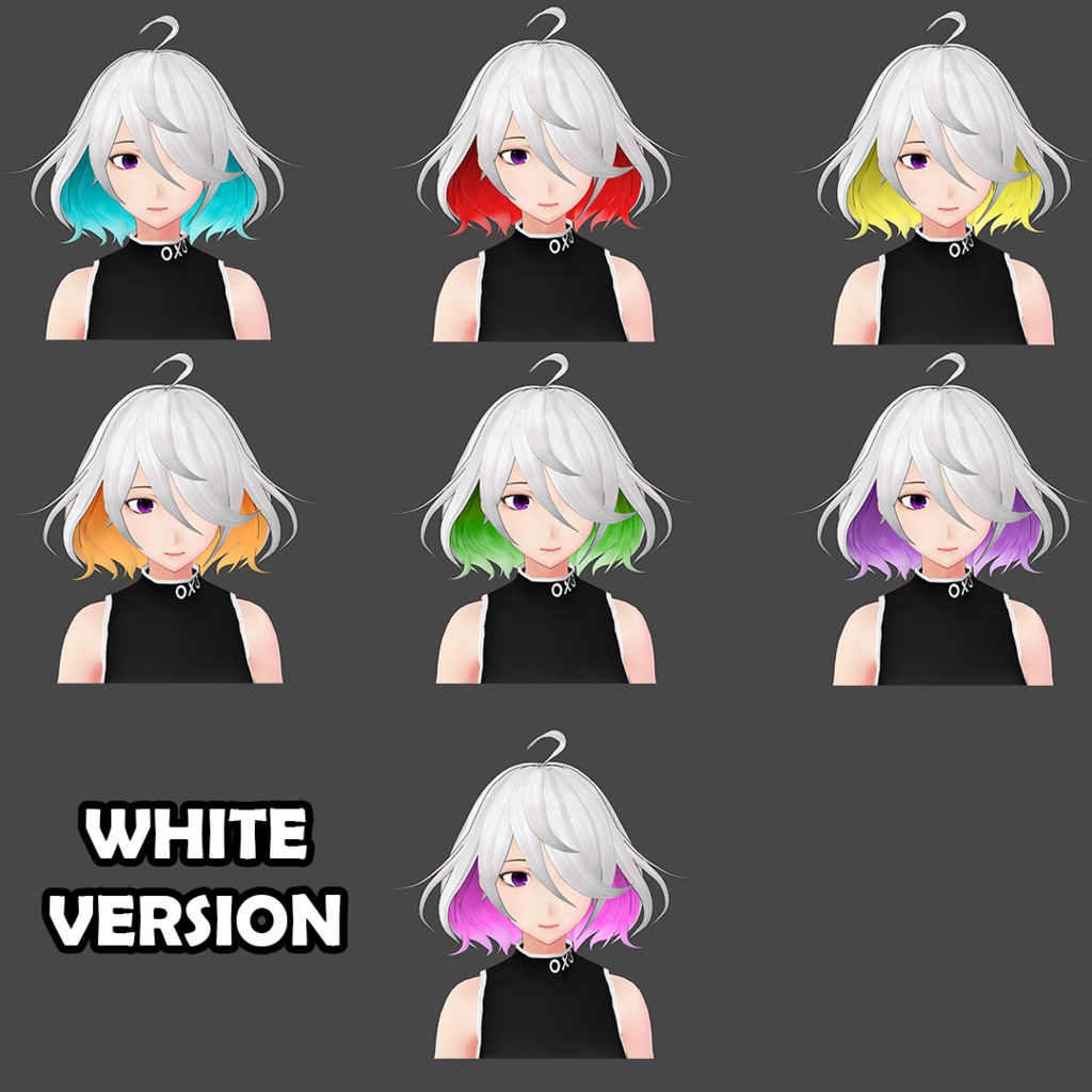 (vroid) hair female preset #4 (multiple colour)