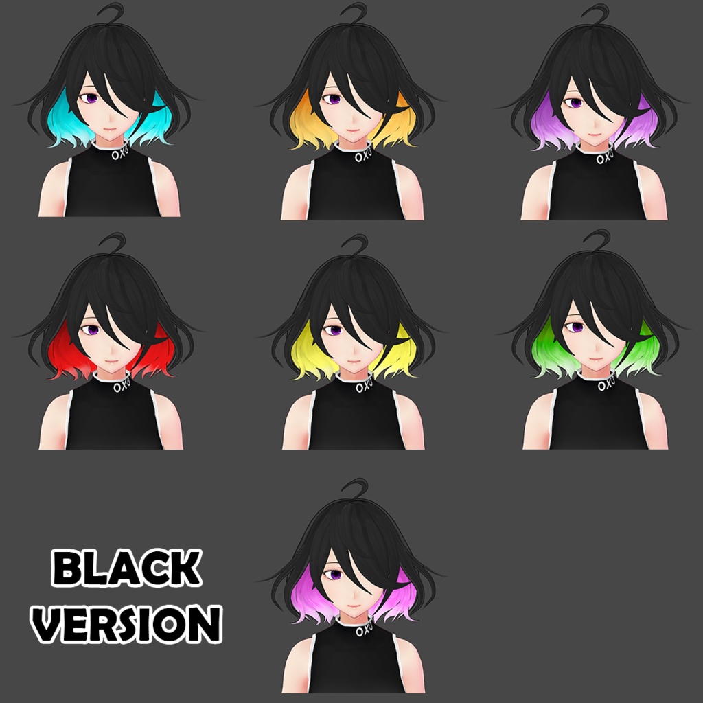 (vroid) hair female preset #4 (multiple colour)
