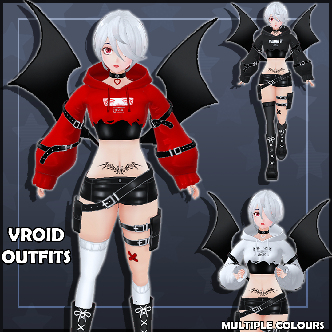 (vroid) Female Cyber Outfits (multiple colour)