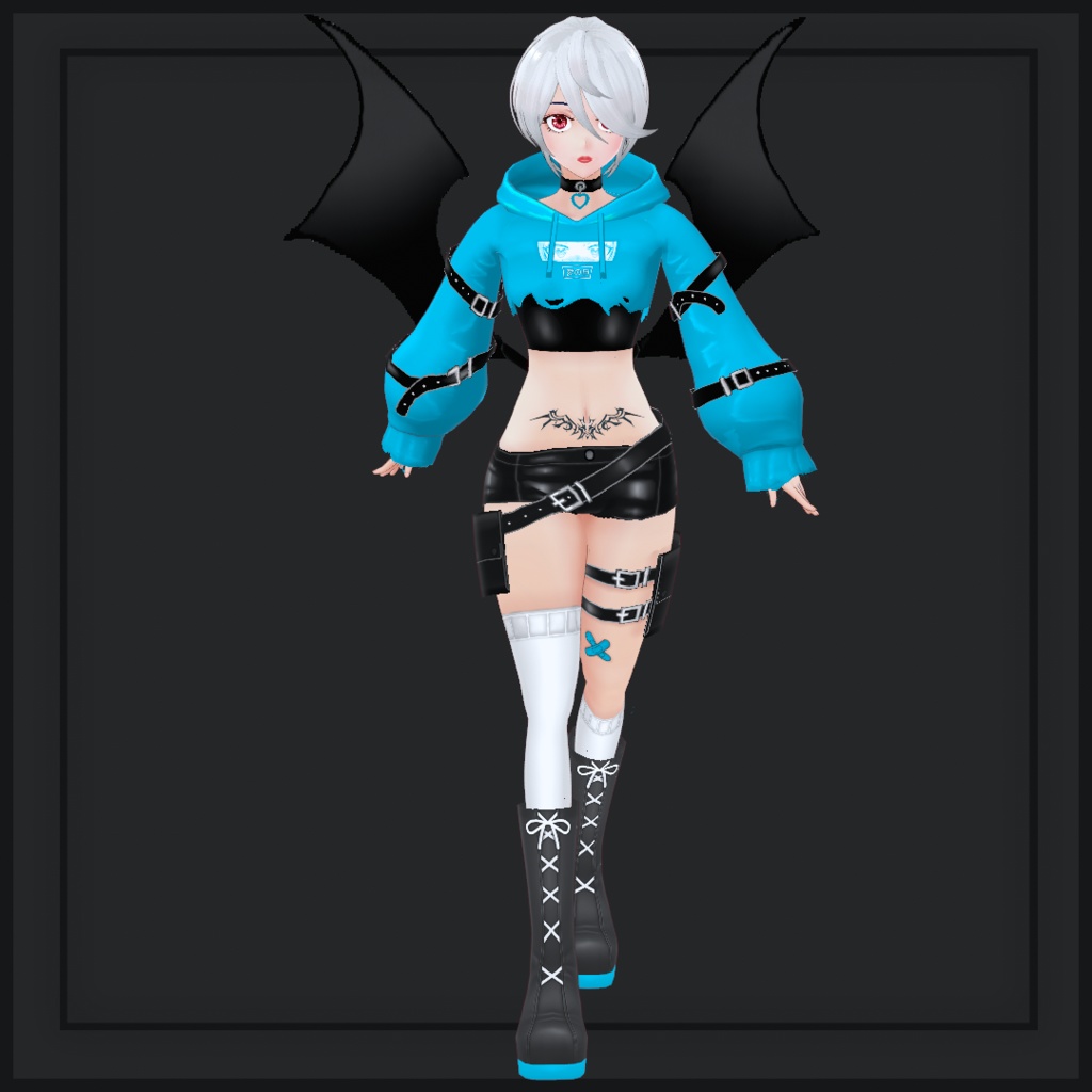 (vroid) Female Cyber Outfits (multiple colour)