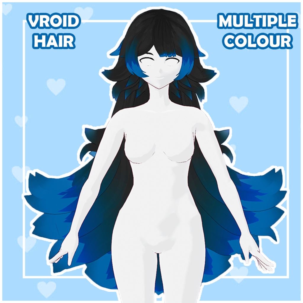 (vroid) hair female preset #5 (multiple colour)