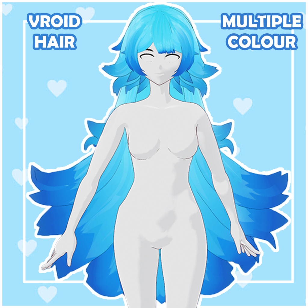 (vroid) hair female preset #5 (multiple colour)