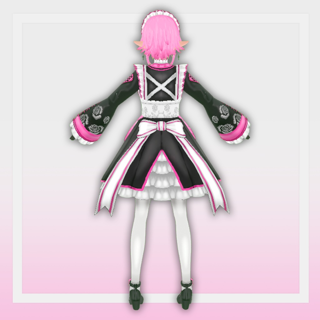 (Vroid) Cute Maid Outfit Set (multiple colour)