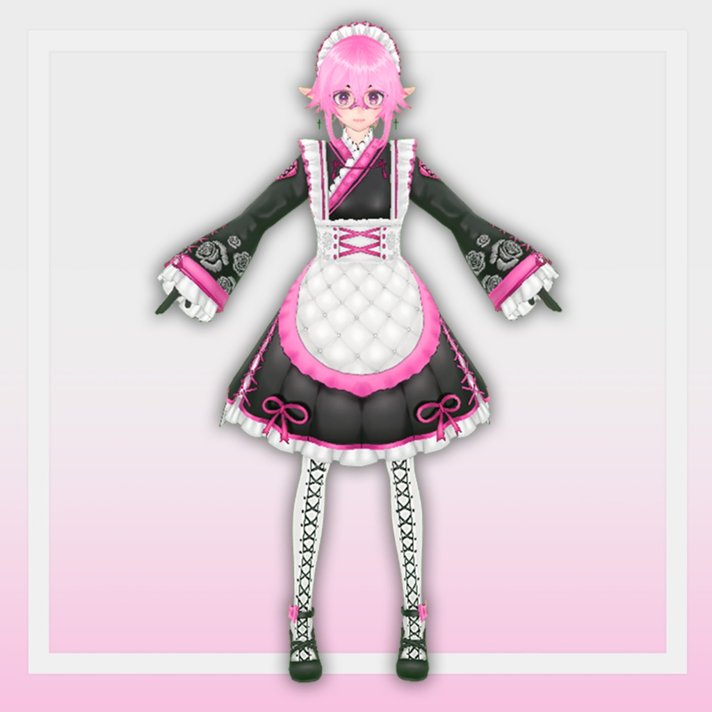 (Vroid) Cute Maid Outfit Set (multiple colour)