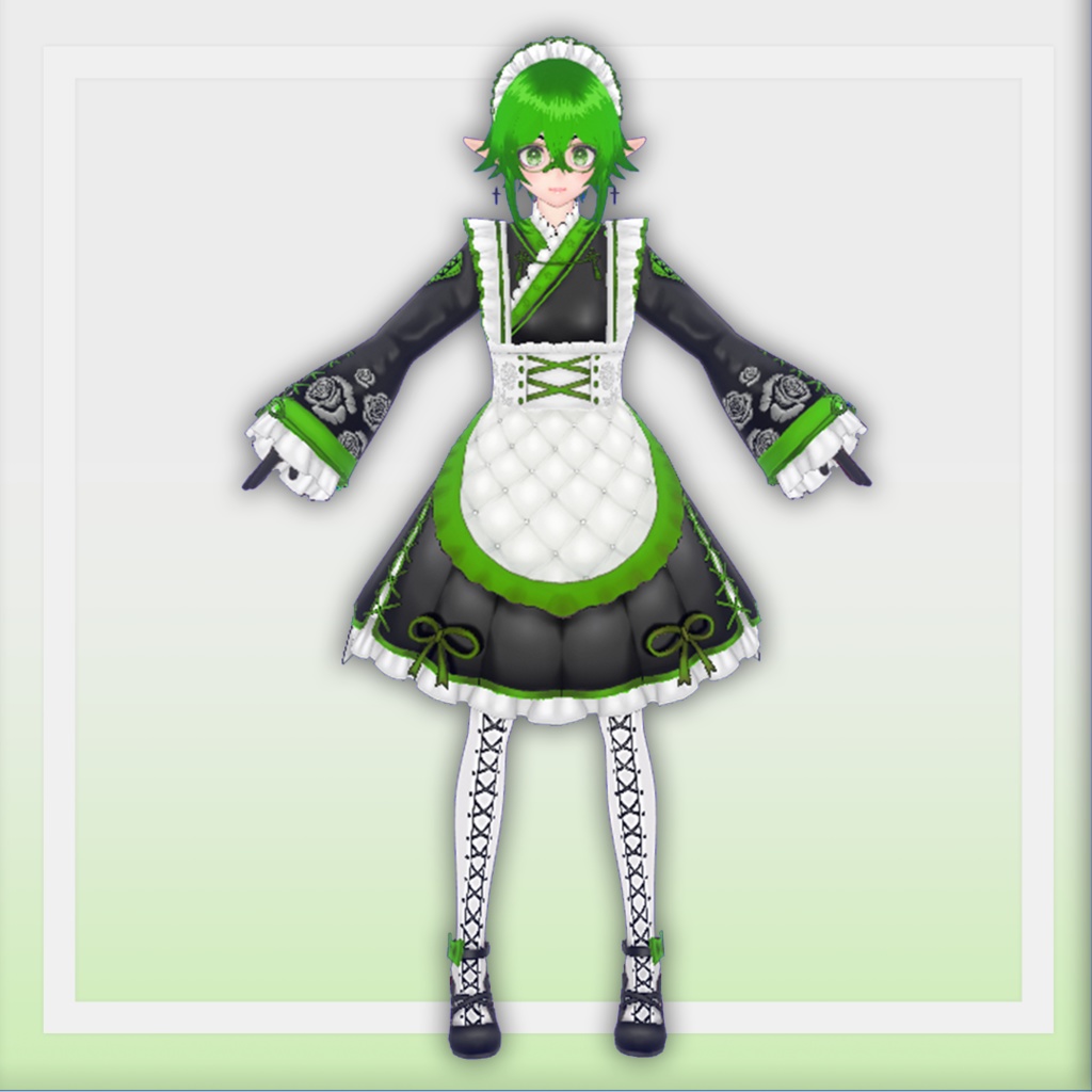 (Vroid) Cute Maid Outfit Set (multiple colour)