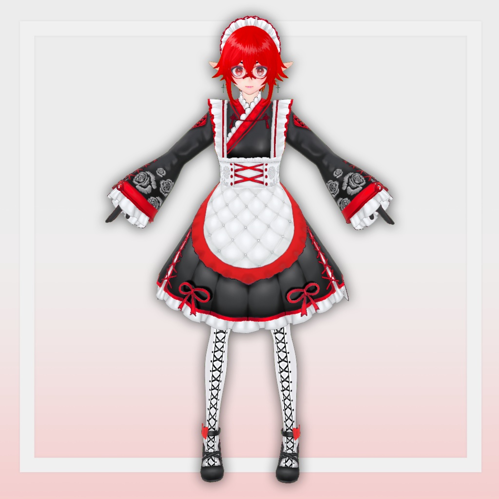 (Vroid) Cute Maid Outfit Set (multiple colour)