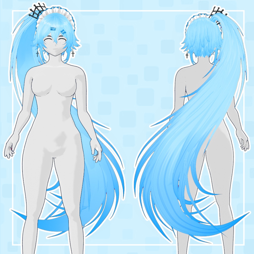 (vroid) Ponytail Hair Preset #2 (multiple colour) /FREE EARRING