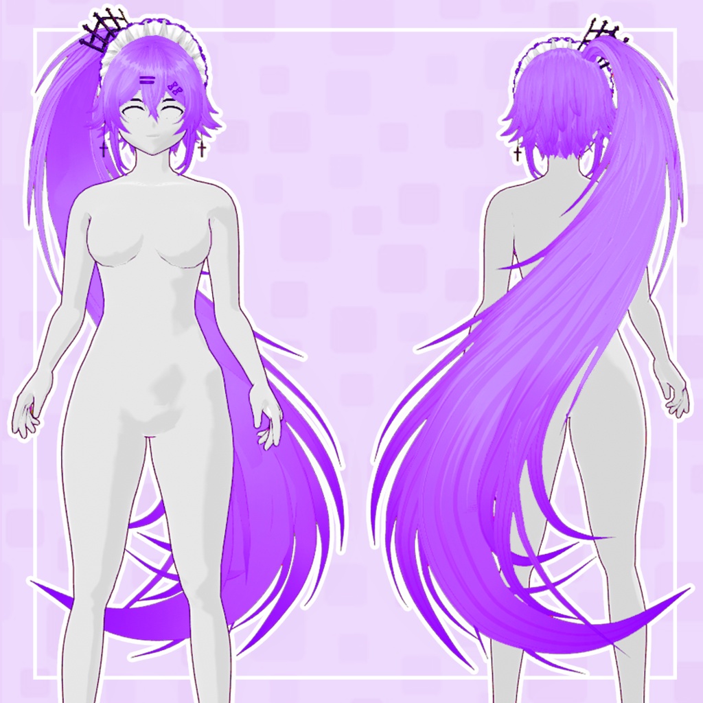 (vroid) Ponytail Hair Preset #2 (multiple colour) /FREE EARRING