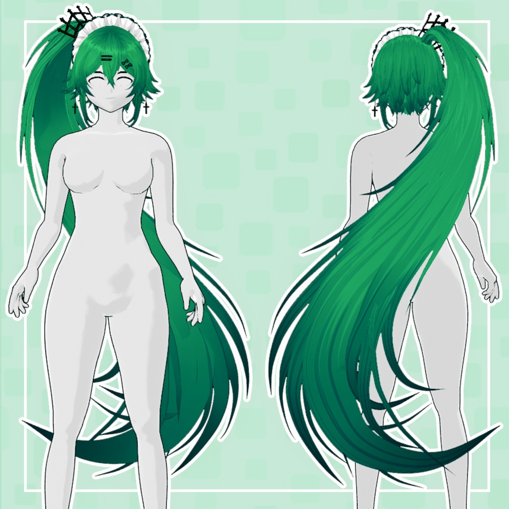 (vroid) Ponytail Hair Preset #2 (multiple colour) /FREE EARRING