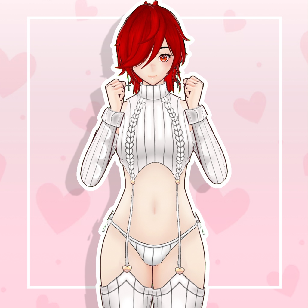 (vroid) Female white sweater (white)