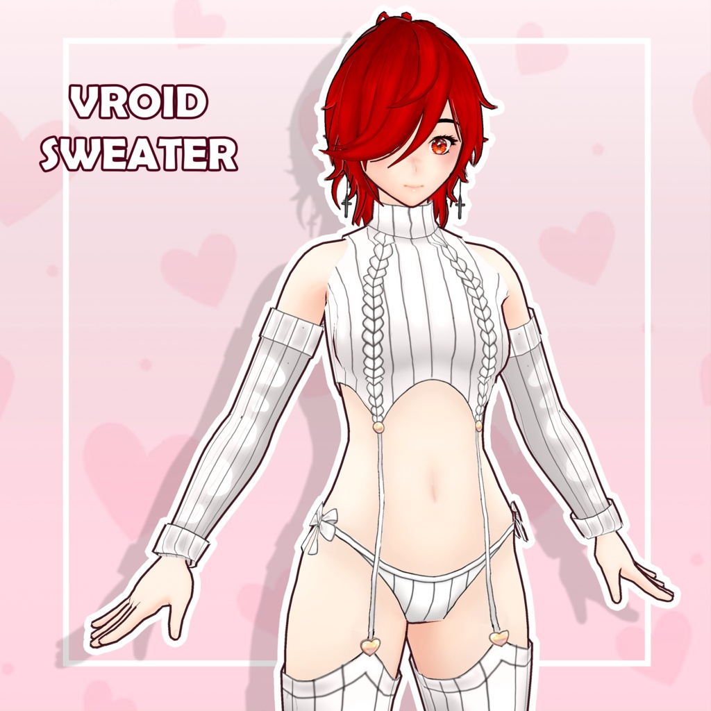 (vroid) Female white sweater (white) 