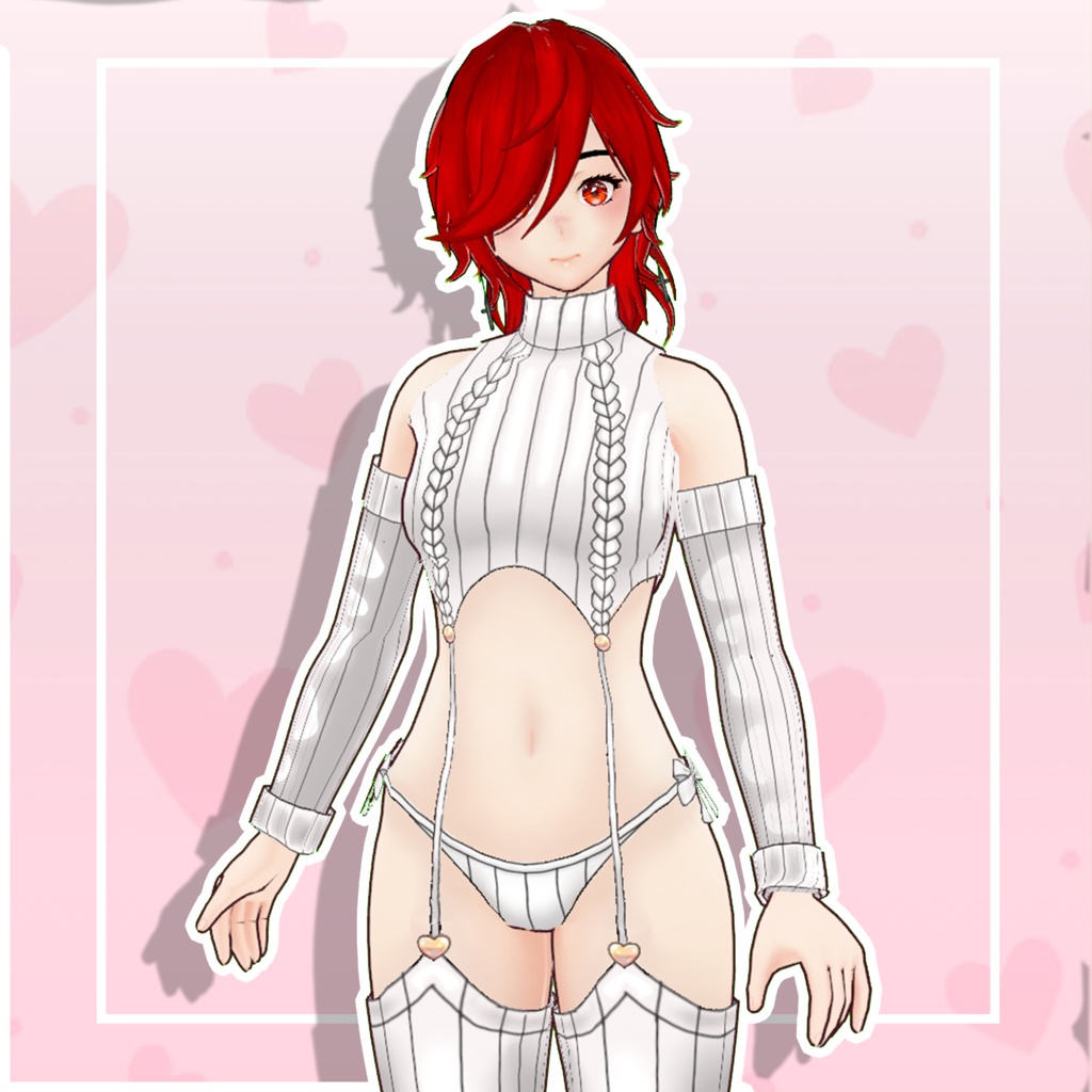 (vroid) Female white sweater (white)