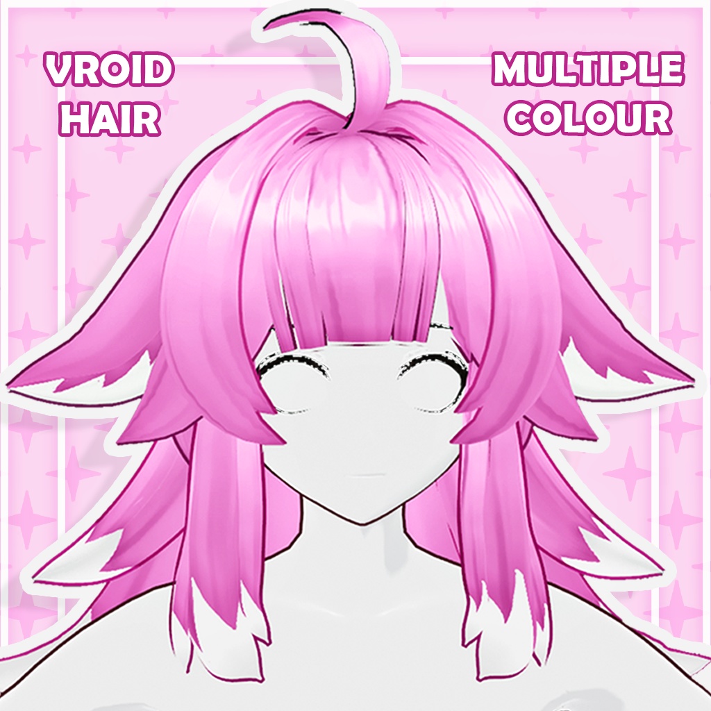 (vroid) hair female preset #6 (multiple colour)