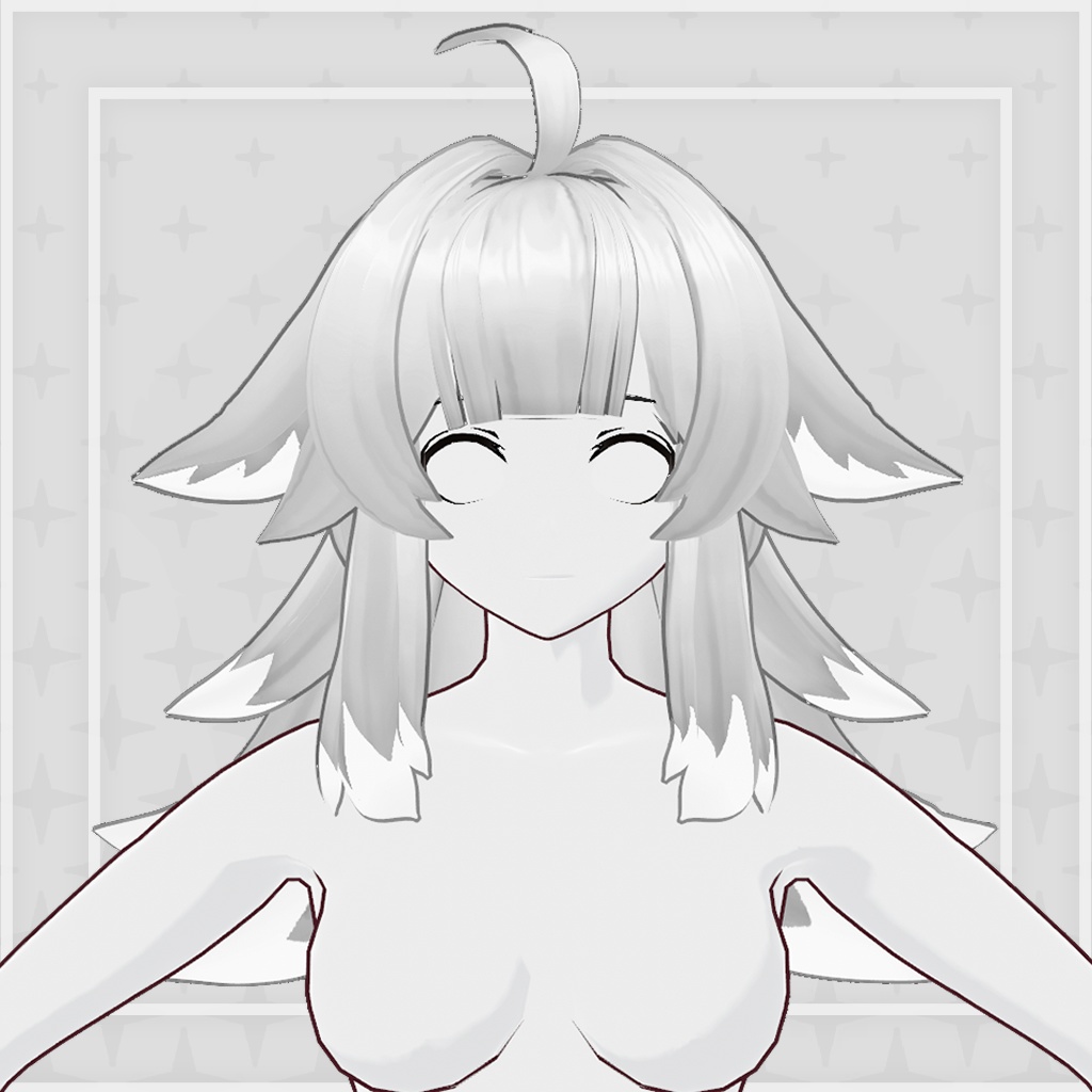 (vroid) hair female preset #6 (multiple colour)