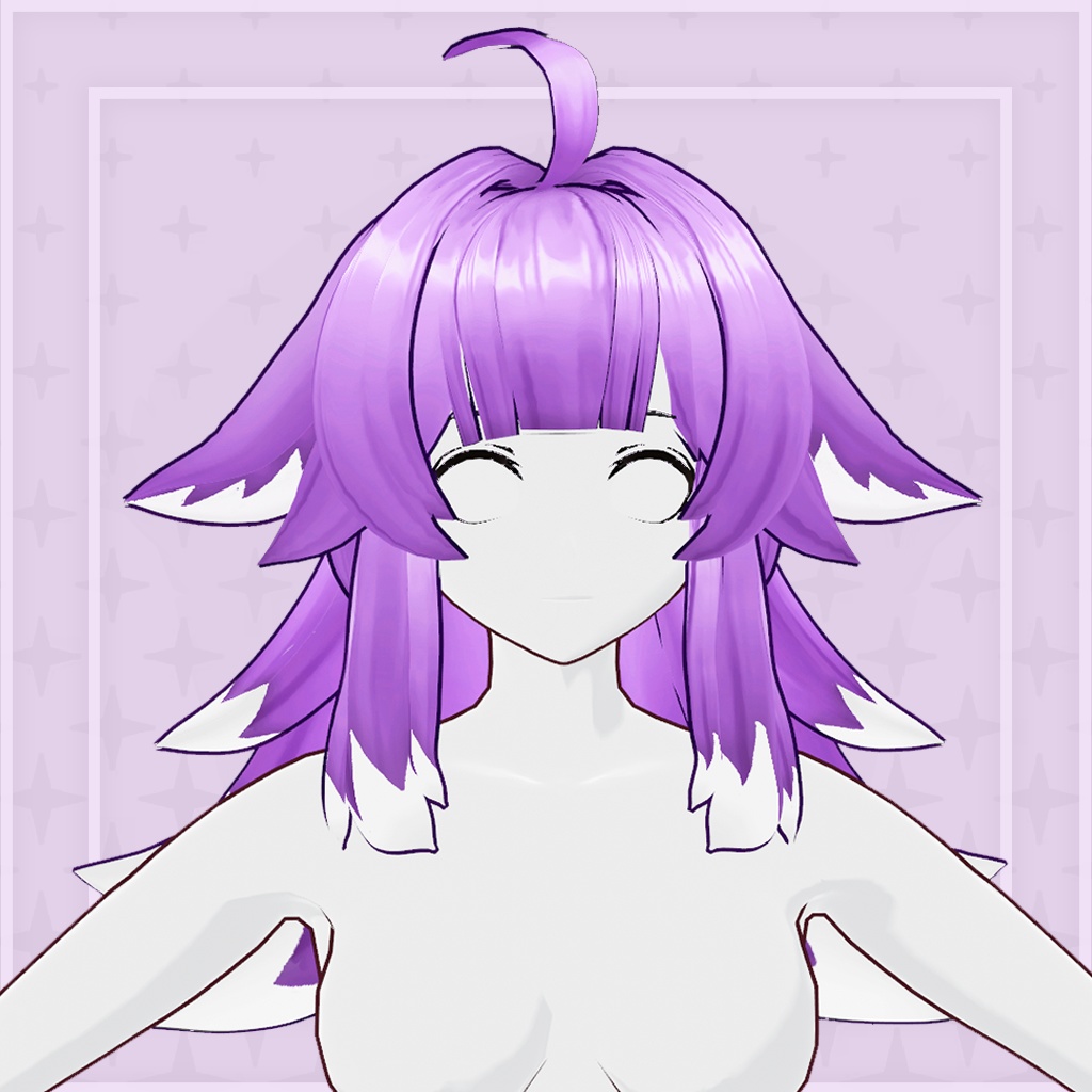 (vroid) hair female preset #6 (multiple colour)