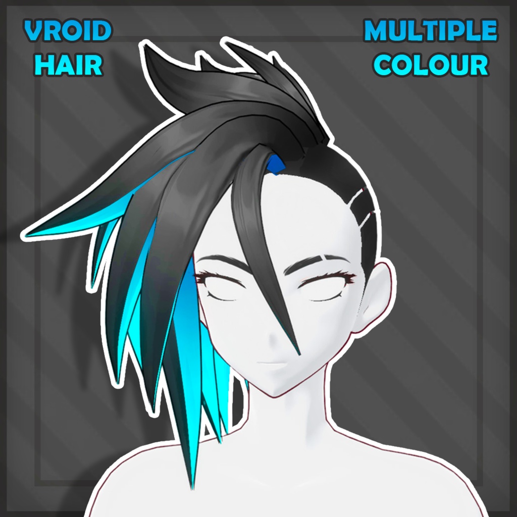 (vroid) hair female preset #7 (multiple colour)