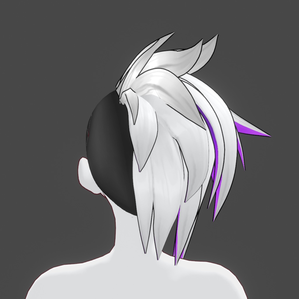 (vroid) hair female preset #7 (multiple colour)