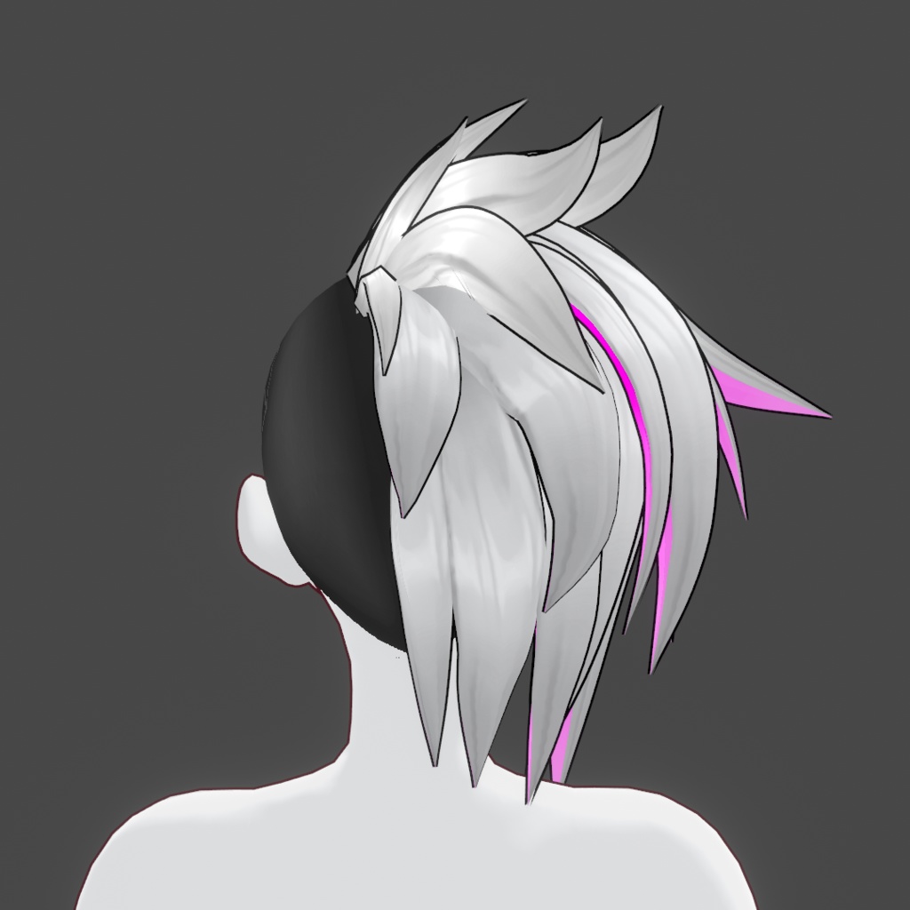 (vroid) hair female preset #7 (multiple colour)