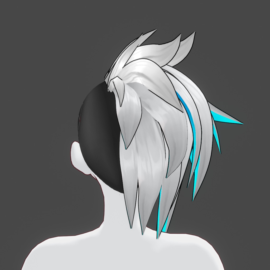 (vroid) hair female preset #7 (multiple colour)