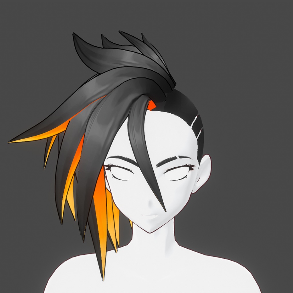 (vroid) hair female preset #7 (multiple colour)