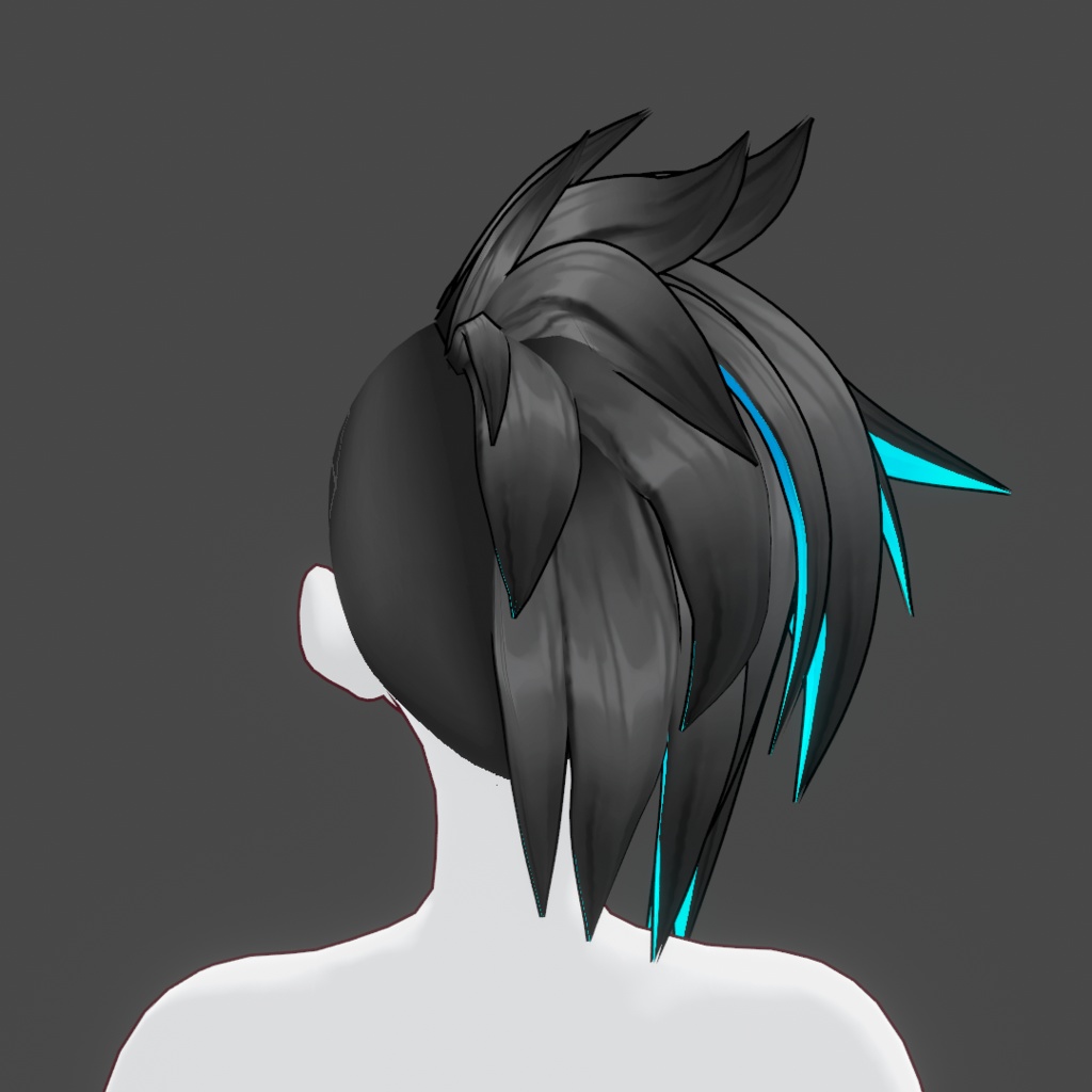 (vroid) hair female preset #7 (multiple colour)