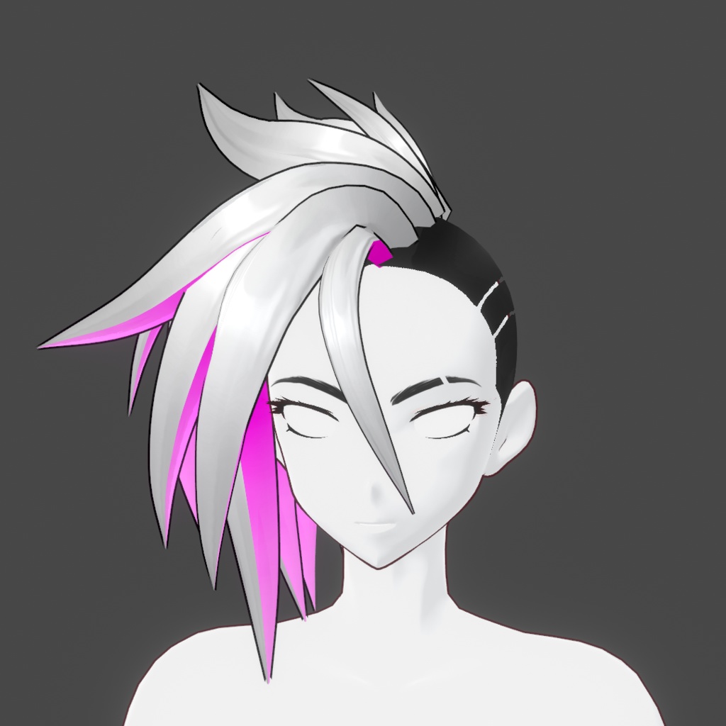 (vroid) hair female preset #7 (multiple colour)