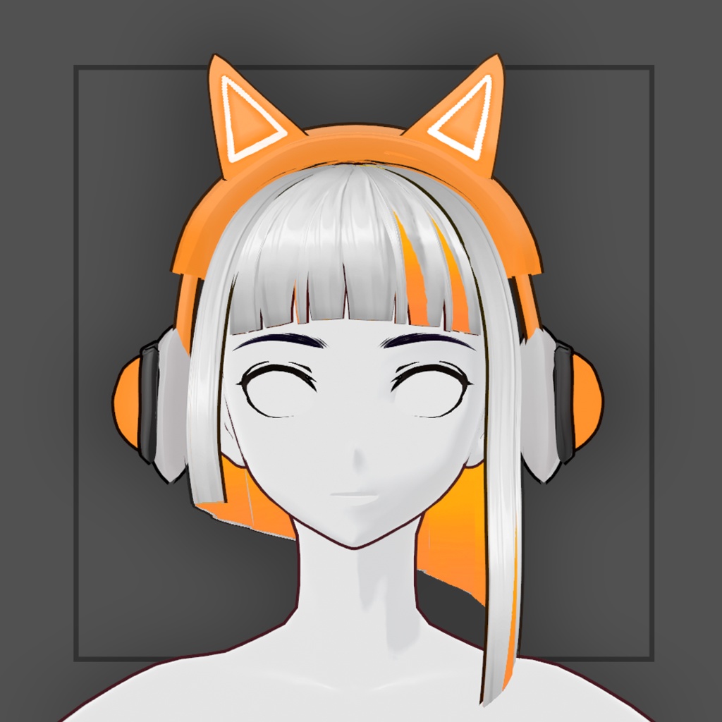 (vroid) Ponytail Hair Preset #8 + free headphone (multiple colour)