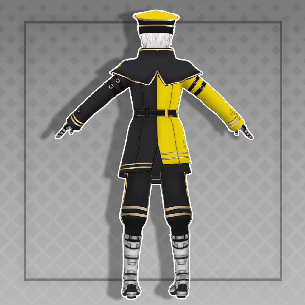 (Vroid) Cyber military general Outfits Set + Hat (multiple color)
