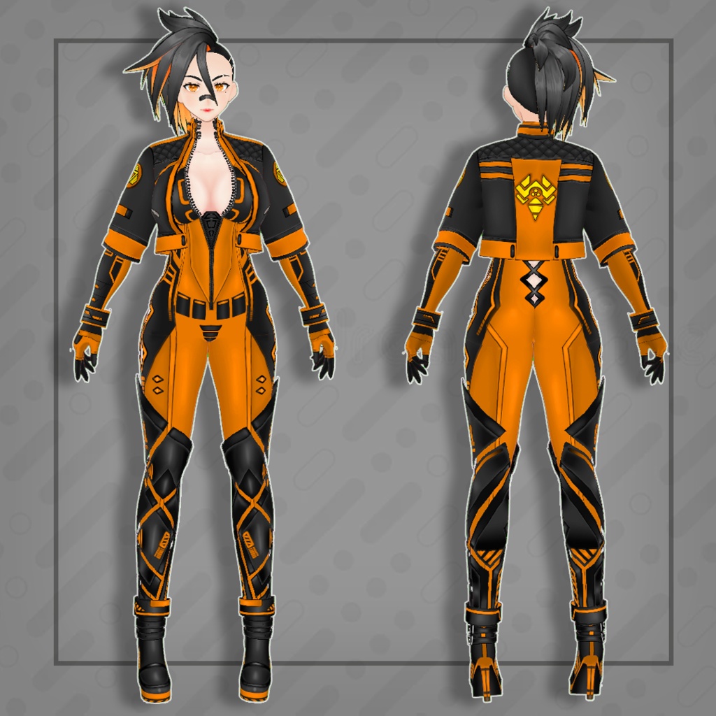 (vroid) Female cyberpunk outfits (multiple colour)