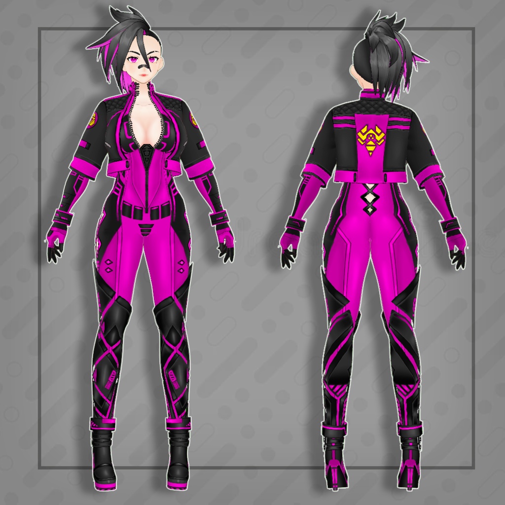 (vroid) Female cyberpunk outfits (multiple colour)