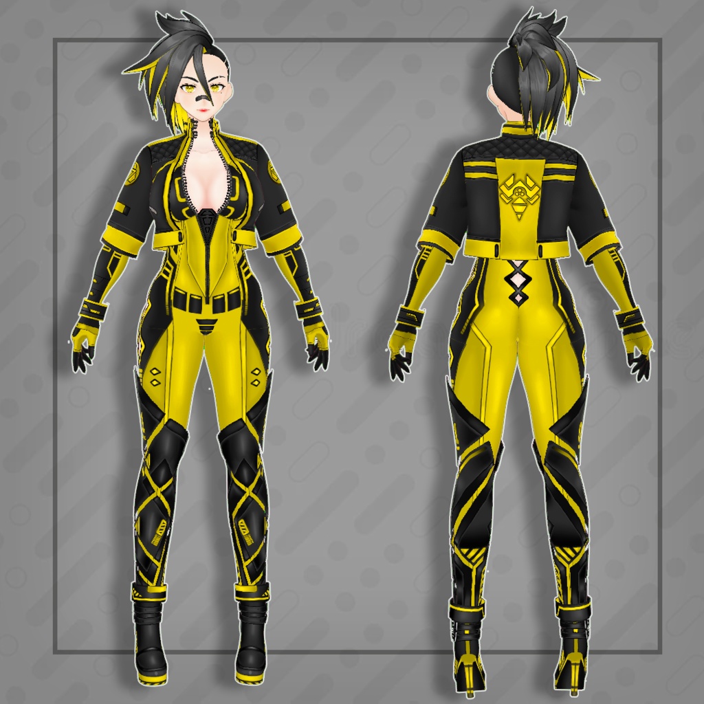 (vroid) Female cyberpunk outfits (multiple colour)
