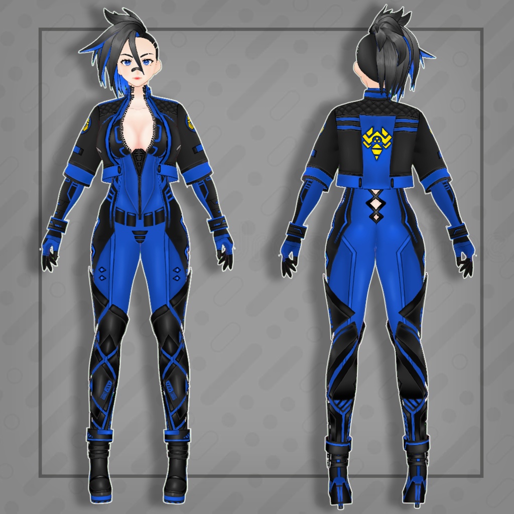 (vroid) Female cyberpunk outfits (multiple colour)