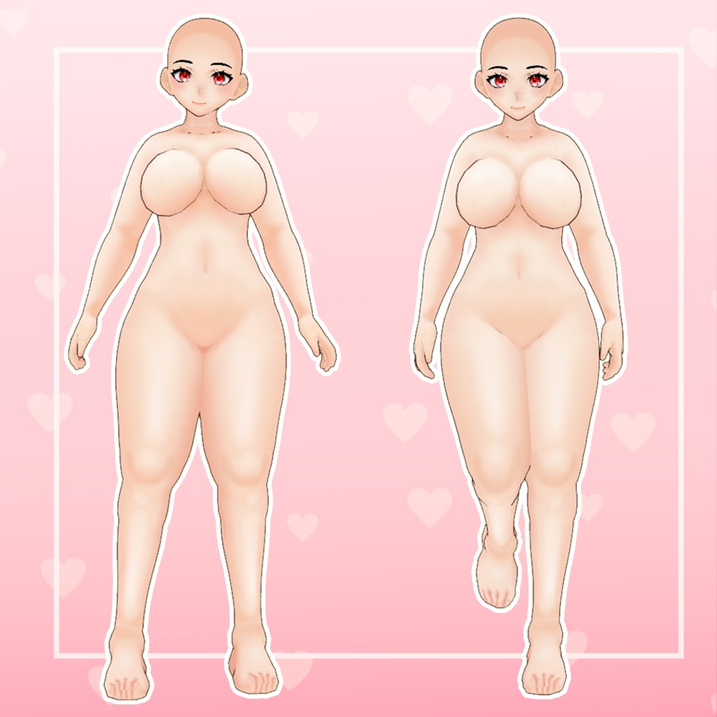 (vroid) Female Thick/chubby vroid base + texture (body and face)