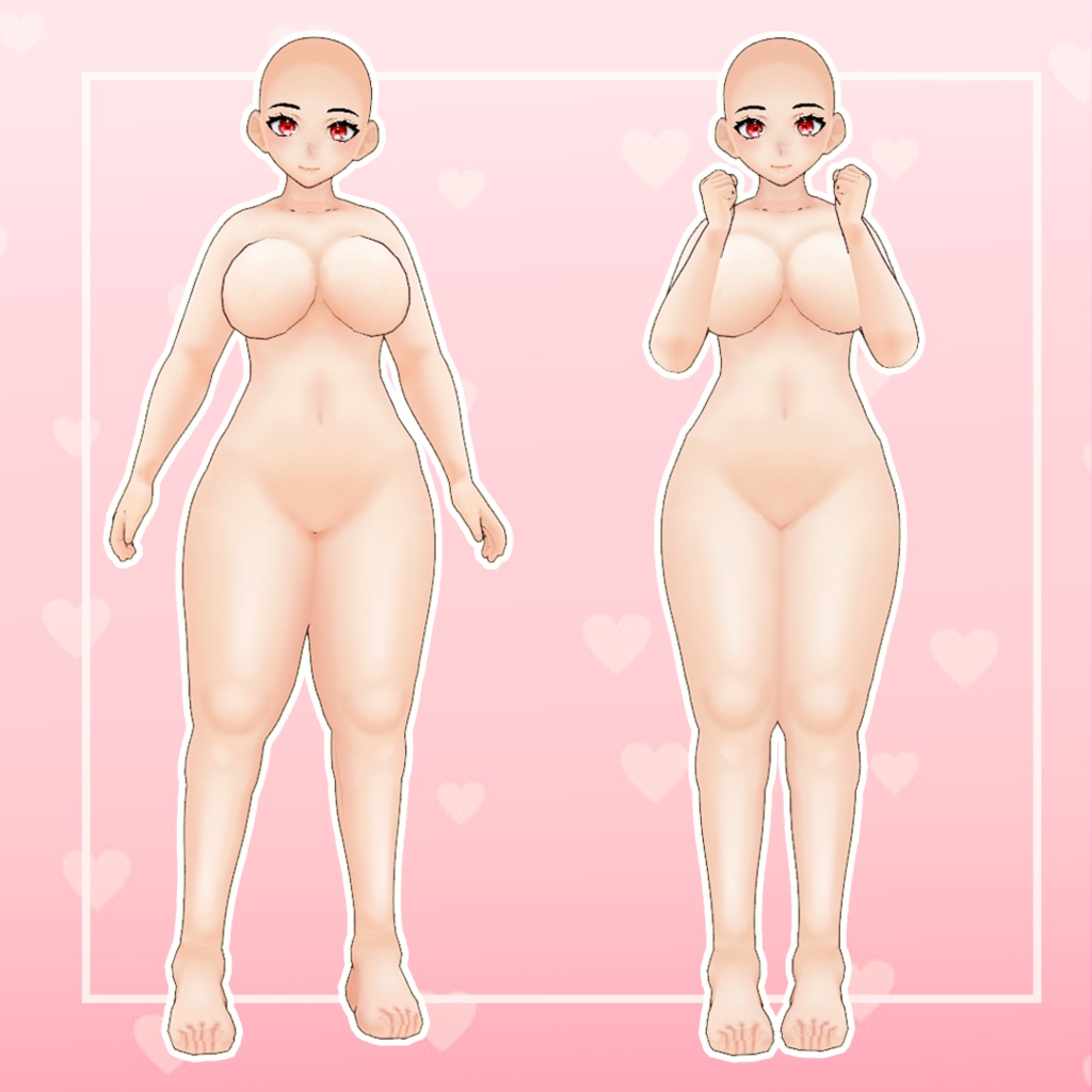 (vroid) Female Thick/chubby vroid base + texture (body and face)