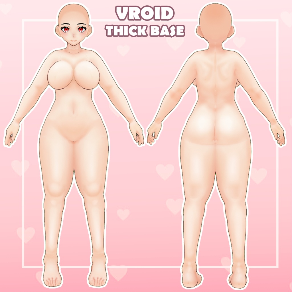 (vroid) Female Thick/chubby vroid base + texture (body and face)