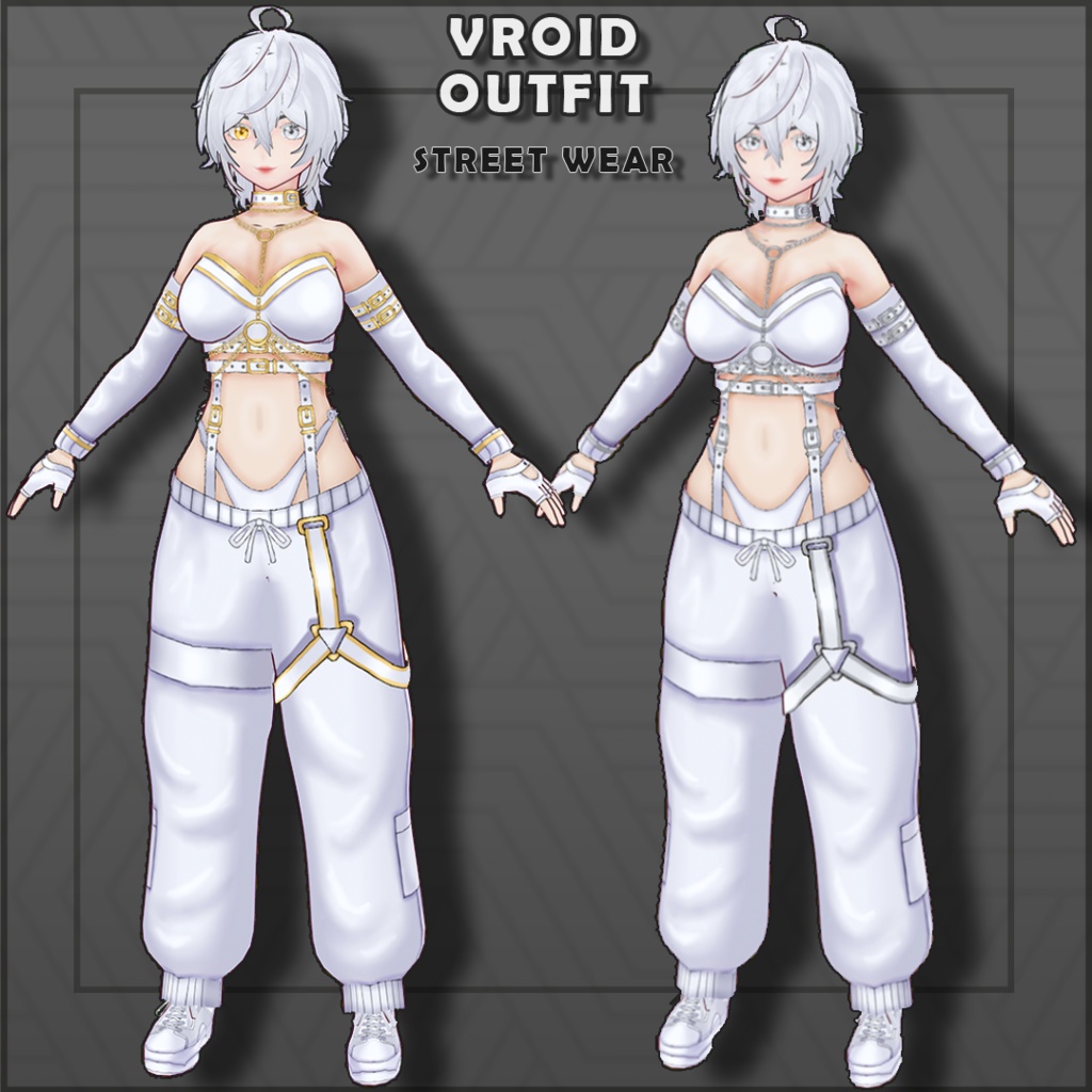 (Vroid) Female Street Wear #1 (衣装) White version