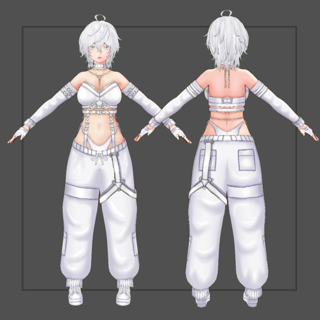 (Vroid) Female Street Wear #1 (衣装) White version