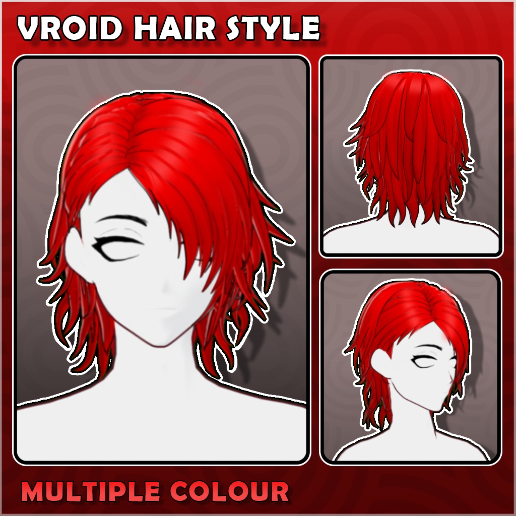 (Vroid) Male Hair Style Preset #2 (multiple colour) 【VRoid正式版】