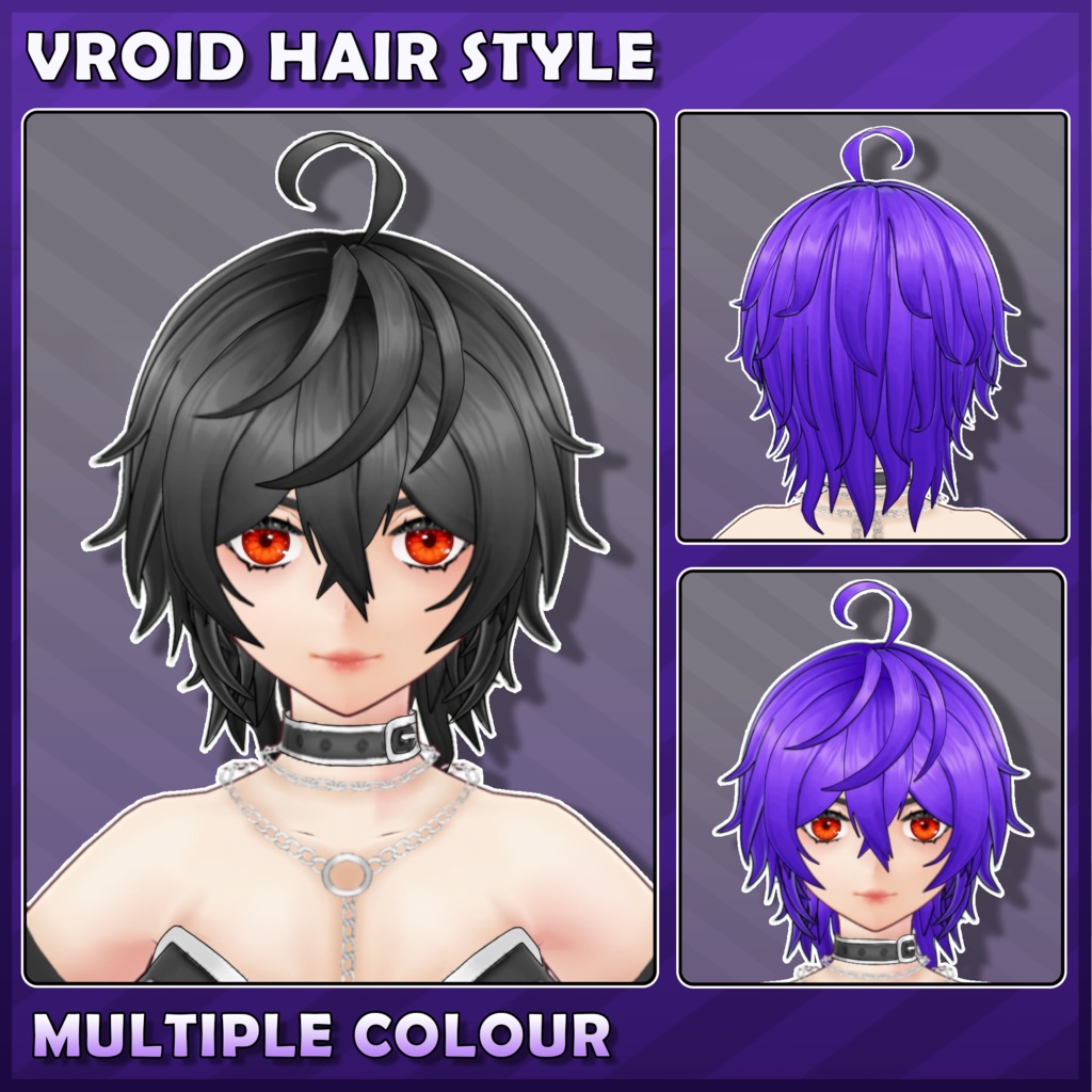 (Vroid) Female Short Hair Preset #8 (multiple colour) 【VRoid正式版】