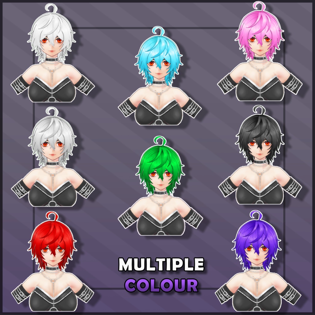 (Vroid) Female Short Hair Preset #8 (multiple colour) 【VRoid正式版】