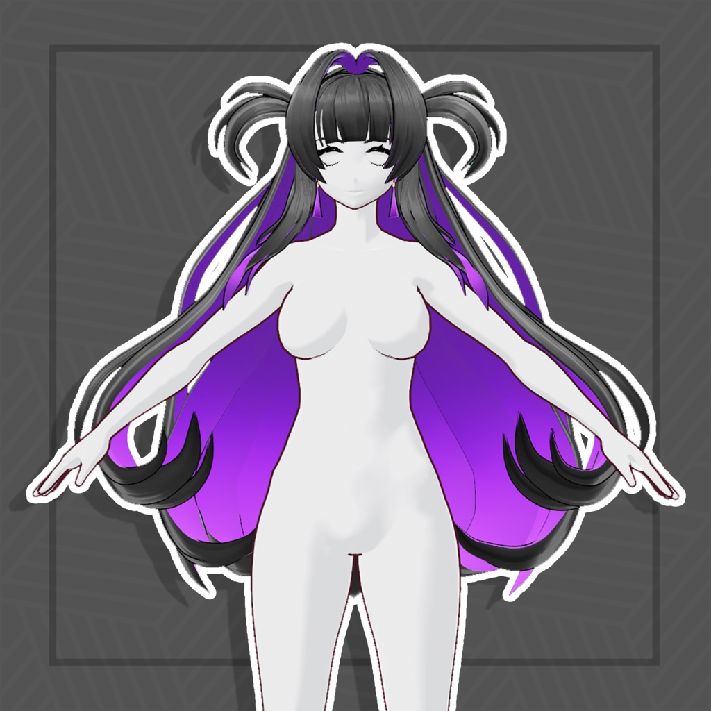 (Vroid) Female Long Hair Preset #9 (multiple colour) 【VRoid正式版】