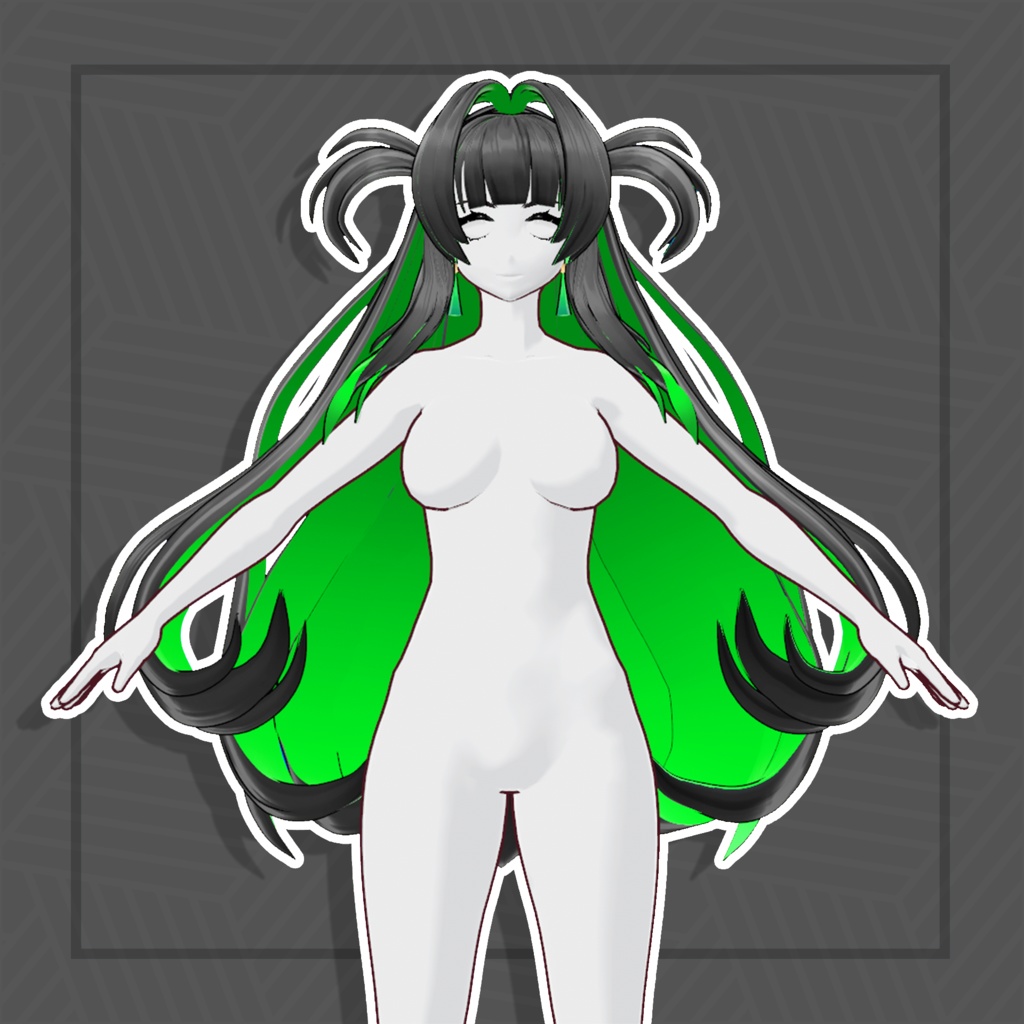 (Vroid) Female Long Hair Preset #9 (multiple colour) 【VRoid正式版】