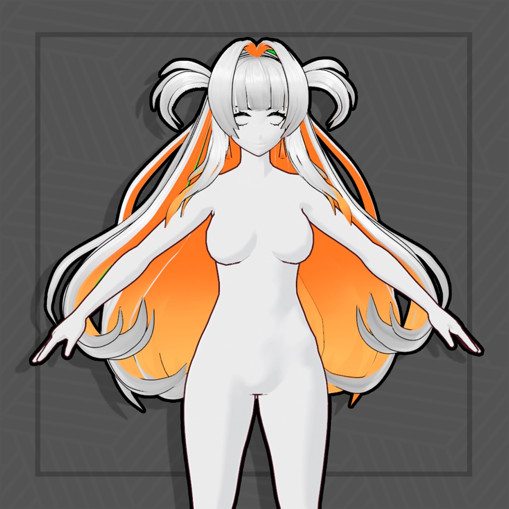 (Vroid) Female Long Hair Preset #9 (multiple colour) 【VRoid正式版】